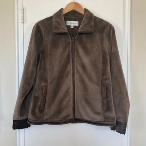 Pendleton Women's Winter Fleece Brown Full Zip Jacket - Soft Velour - Size M